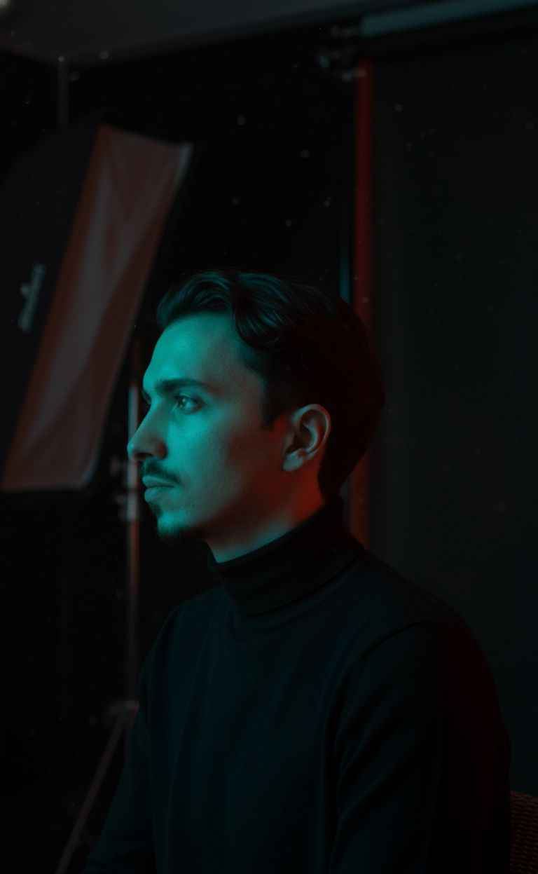 Tarek Alahmar working at a minimal workspace